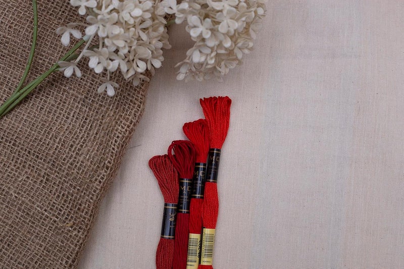 UMC STAG Pack of 12 Red Premium Embroidery Thread | 100% Egyptian Cotton Premium Skeins | Cross Stitch Embroidery Floss | Oeko TEX Certified Stranded Cotton | Ideal for Arts & Crafts (Bright Red 46) - Image 3